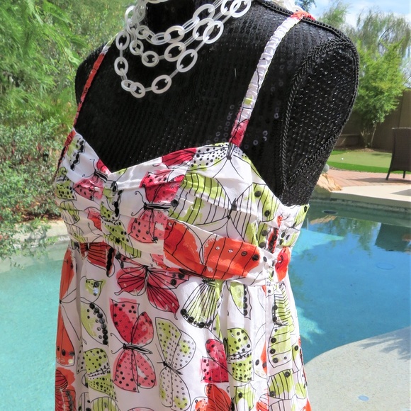 Nanette Lepore Silk Butterfly Dress Size 6 - Picture 4 of 7